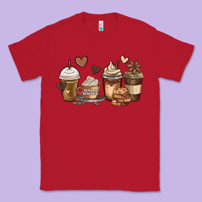 Melanin Afro Coffee Cups Classic Tee Designed By Maliassmallbusiness