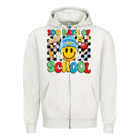 Oatmeal Heather 100 days of school Zipper Hoodie - Artiststas