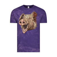 Cloud Purple american yorkshire pig face Vintage Tee - LillyAllenDesigns
