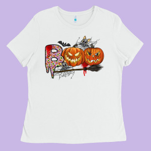 Boo Ladies Tee Designed By Cowhidedigitalart