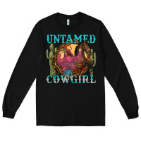Black untamed cowgirl Long Sleeve Tee - NancyCooperArtShop