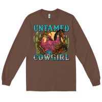 Chestnut untamed cowgirl Long Sleeve Tee - NancyCooperArtShop