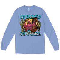 Colony Blue untamed cowgirl Long Sleeve Tee - NancyCooperArtShop