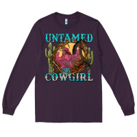 Plum untamed cowgirl Long Sleeve Tee - NancyCooperArtShop
