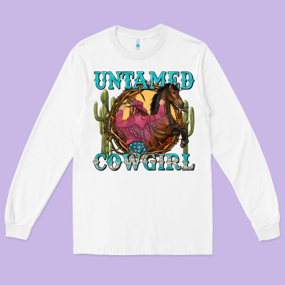 Untamed Cowgirl Long Sleeve Tee Designed By Nancycooperartshop