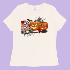 Boo Ladies Tee Designed By Cowhidedigitalart
