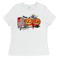White boo Ladies Tee - CowhideDigitalArt