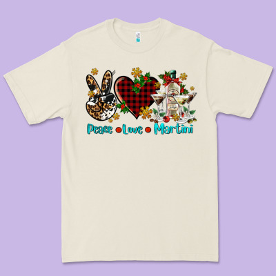 Peace Love Martini Premium Tee Designed By Adodesignshop