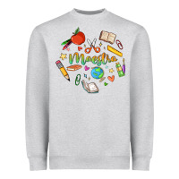 Heather Grey maestra teacher heart doodle Heavyweight Sweatshirt - MaliasSmallBusiness