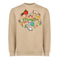 Mushroom maestra teacher heart doodle Heavyweight Sweatshirt - MaliasSmallBusiness