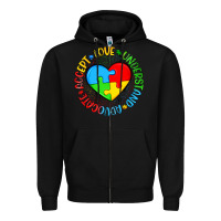 Black autism awareness puzzle heart love understand advo Zipper Hoodie - Artiststas