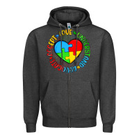 Charcoal Heather autism awareness puzzle heart love understand advo Zipper Hoodie - Artiststas