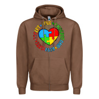 Chestnut autism awareness puzzle heart love understand advo Zipper Hoodie - Artiststas