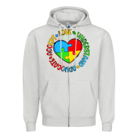 Dove Grey autism awareness puzzle heart love understand advo Zipper Hoodie - Artiststas