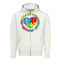 Oatmeal Heather autism awareness puzzle heart love understand advo Zipper Hoodie - Artiststas