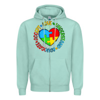 Seafoam autism awareness puzzle heart love understand advo Zipper Hoodie - Artiststas