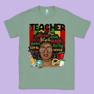 Black Woman Teacher Classic Tee Designed By Maliassmallbusiness