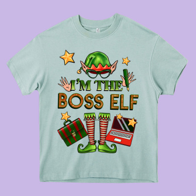 Im The Boss Elf Heavy Core Tee Designed By Fadigitalartstudio