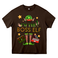 Chocolate Brown im the boss elf Heavy Core Tee - FaDigitalArtStudio