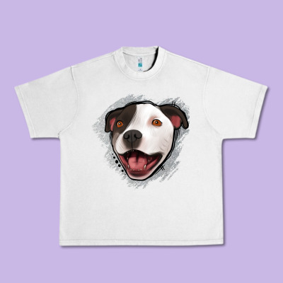 Pittbull Gray Glitter Urban Heavy Tee Designed By Jasminsmagicworld