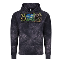 Cloud Black Peace Love Spectacled Bear Vintage Hoodie - LillyAllenDesigns