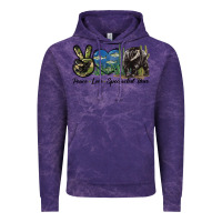 Cloud Purple Peace Love Spectacled Bear Vintage Hoodie - LillyAllenDesigns