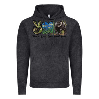 Vintage Black Peace Love Spectacled Bear Vintage Hoodie - LillyAllenDesigns