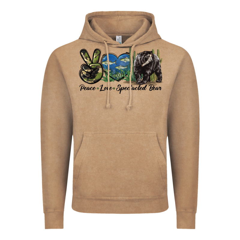 Peace Love Spectacled Bear Vintage Hoodie by LillyAllenDesigns | Teevron
