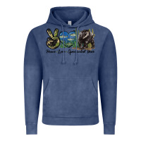 Vintage Denim Peace Love Spectacled Bear Vintage Hoodie - LillyAllenDesigns