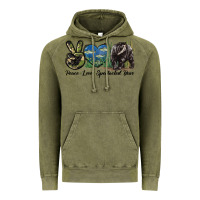 Vintage Olive Peace Love Spectacled Bear Vintage Hoodie - LillyAllenDesigns