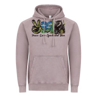 Vintage Zinc Peace Love Spectacled Bear Vintage Hoodie - LillyAllenDesigns