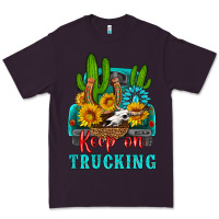 Plum keep on trucking with western truck Premium Tee - HRA Design Shop