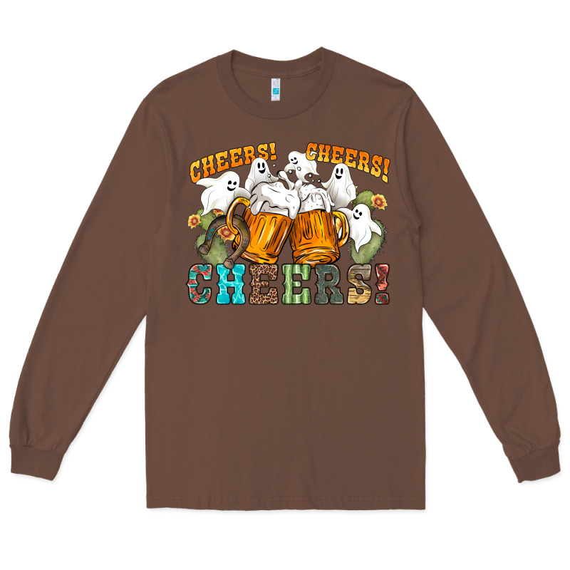 Western Cheers With Ghosts Long Sleeve Tee by NancyCooperArtShop | Teevron