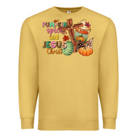 Antique Gold Pumpkin spice and Jesus christ Premium Sweatshirt - NancyCooperArtShop