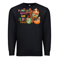Black Pumpkin spice and Jesus christ Premium Sweatshirt - NancyCooperArtShop