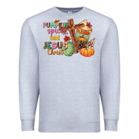 Heather Grey Pumpkin spice and Jesus christ Premium Sweatshirt - NancyCooperArtShop