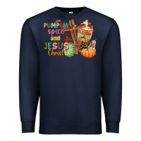 Navy Pumpkin spice and Jesus christ Premium Sweatshirt - NancyCooperArtShop