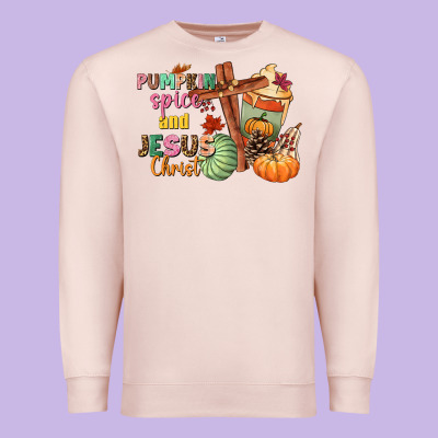 Pumpkin Spice And Jesus Christ Premium Sweatshirt Designed By Nancycooperartshop