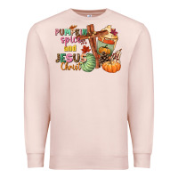 Pale Pink Pumpkin spice and Jesus christ Premium Sweatshirt - NancyCooperArtShop