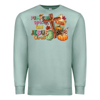 Seafoam Pumpkin spice and Jesus christ Premium Sweatshirt - NancyCooperArtShop