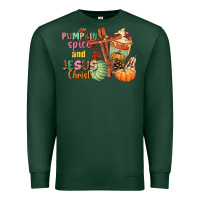 Sports Green Pumpkin spice and Jesus christ Premium Sweatshirt - NancyCooperArtShop