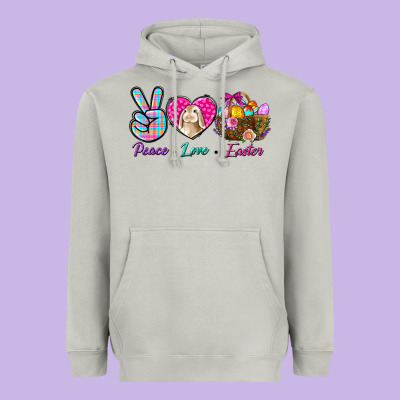 Peace Love Easter Heavyweight Hoodie Designed By Nancycooperartshop