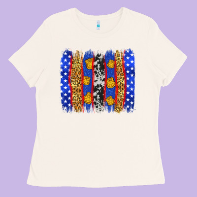 American Police Brushstrokes Ladies Tee Designed By Neo Western