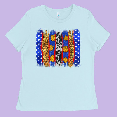 American Police Brushstrokes Ladies Tee Designed By Neo Western