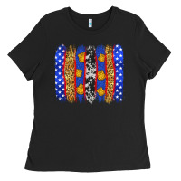 Black American police brushstrokes Ladies Tee - Neo Western