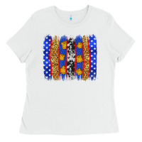 White American police brushstrokes Ladies Tee - Neo Western