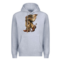 Heather Grey Cowboy boots western Premium Hoodie - HowdyJamesFarm