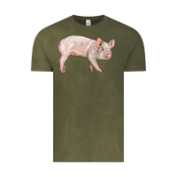 Vintage Olive american yorkshire pig  baby Vintage Tee - LillyAllenDesigns
