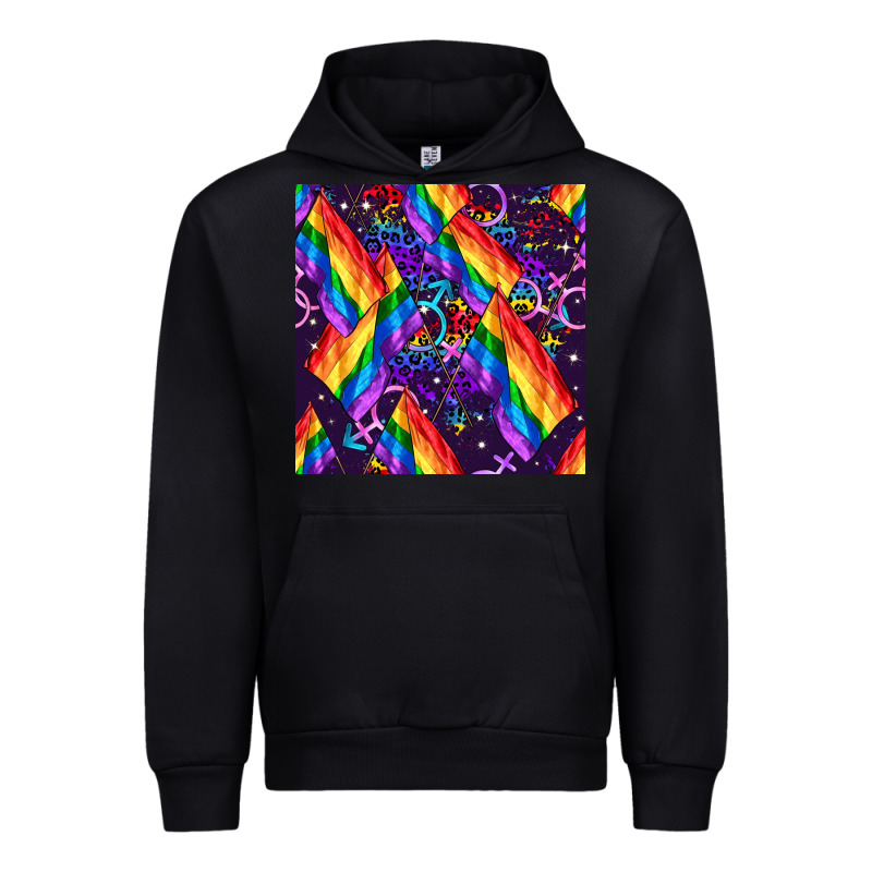 Lgbt Flag Seamless Pattern Urban Hoodie by FaDigitalArtStudio | Teevron