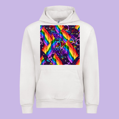 Lgbt Flag Seamless Pattern Urban Hoodie Designed By Fadigitalartstudio